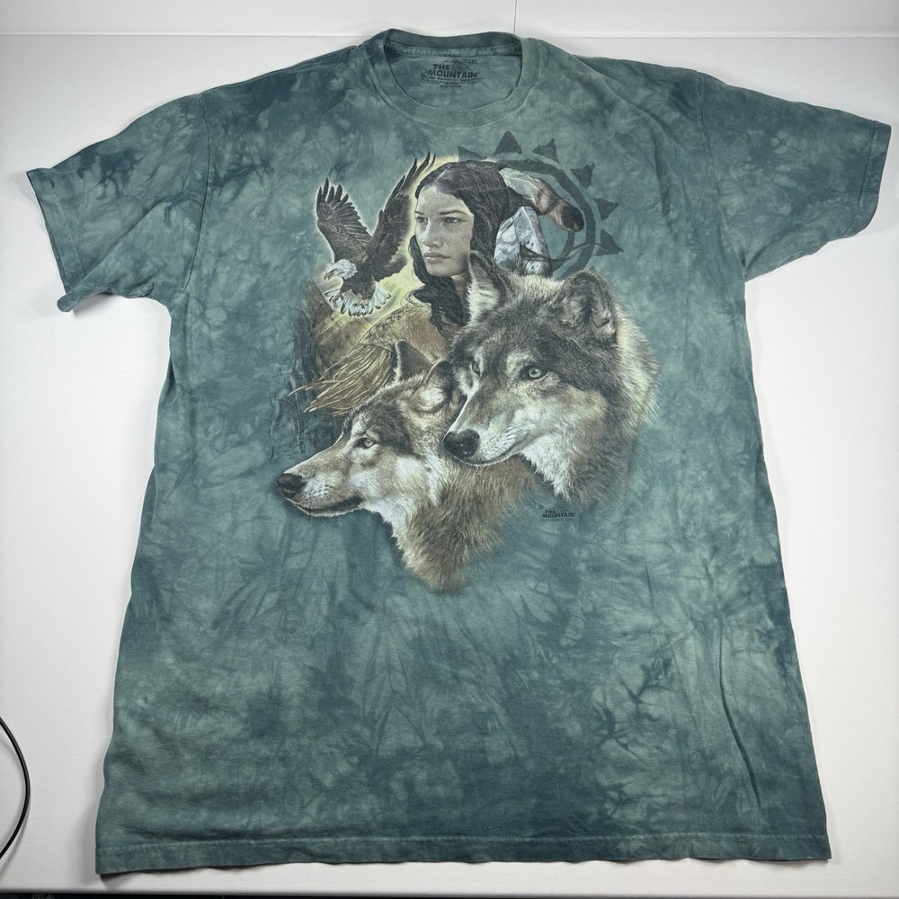The Mountain Wolves Eagle Native American Tie Dye Graphic Tee Mens 2XL